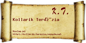 Kollarik Terézia névjegykártya